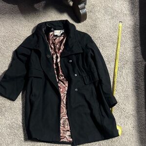 H&M Black Coat with Paisley Interior